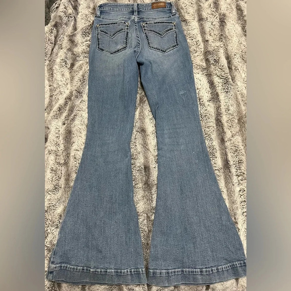 Shyanne Women's Blue Flared Jeans - Picture 3 of 5